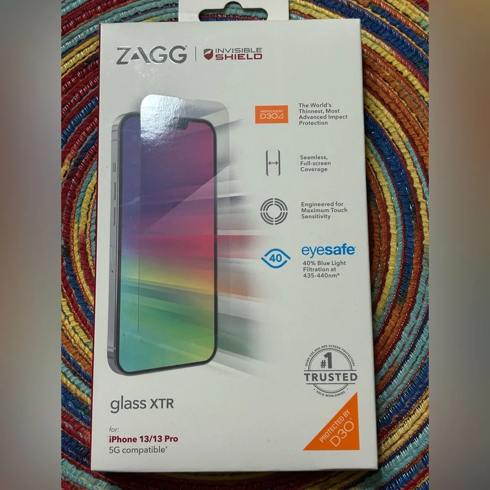 ZAGG InvisibleShield Glass XTR Screen Protector for iPhone 13/13 Pro - Picture 1 of 4
